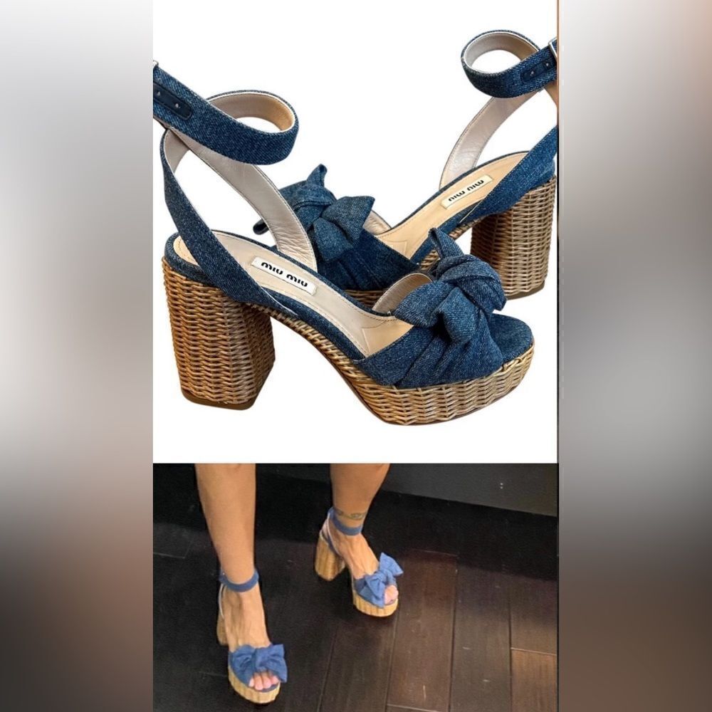 Miu miu denim sandals